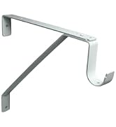 QCAA Heavy Duty Adjustable Shelf Rod Support Bracket for 3/4" Wall Cleat, Powder Coated White, 1 ...