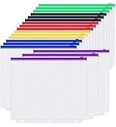 Antner 18PCS Letter Size Binder Pockets for 3 Ring Binder, 3 Holes Zipper Binder Pouch Insert Pag...