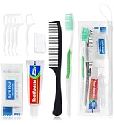 HAIFOTRVA 5 Set Personal Care Travel Toiletries Sets Bulk,7-in-1 Disposable Toothbrushes with Too...