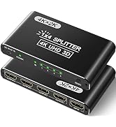 Movcle HDMI Splitter 1 in 4 Out, 4K HDMI Splitter for Dual Monitors/Mirror, Supports 4Kx2K@30Hz 3...