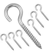 ZUSFUL 3.2 Inches 304 Stainless Steel Screw Eyes 6 Pack,Heavy Duty Screw in Hooks for Hammock Sta...