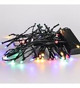 Lomotech Battery Operated Christmas Lights - 2 Pack Total 16ft 50LEDs Battery String Lights with ...