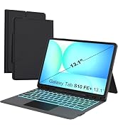 for Galaxy Tab S10 FE+ 13.1 inch Keyboard Case - Folio Combo 7 Color Backlit Tablet Book Cover wi...