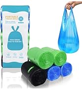 O2frepak 5Rolls 4Gallon Portable Trash Bags,Thicken Small Garbage Bags for Office,Bedroom,Kitchen...