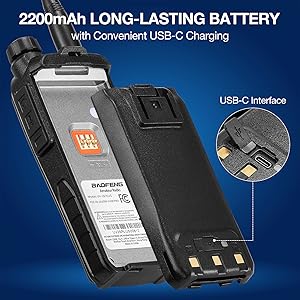 Includes a 2200mAh Long Lasting Battery USB-C Charging Port