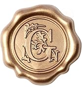 Antique Gold Initial Alphabet Adhesive Wax Seal Stickers - Pack of 50 - Letter Wax Seals for Than...