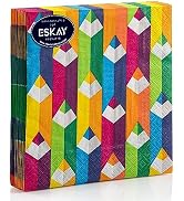 Pencil Design Lunch Napkins for Cocktails, Appetizers, Bar Drinks, Birthdays and Wedding Events, ...