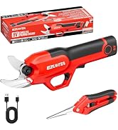 EZUVITA Cordless Electric Pruning Shears | SK5 Blade, 2000mAh Removable Battery Powered, for Gard...