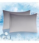 LUXEAR Cooling Pillow Cases, 2 Pack Arc-Chill Q-max>0.5 Gradient Cool Pillowcases for Hair Skin H...