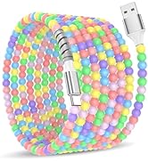 Beaded Phone Charger Cable 6ft USB A to USB C Colorful Bead Charging Cord for CarPlay Women Girls...