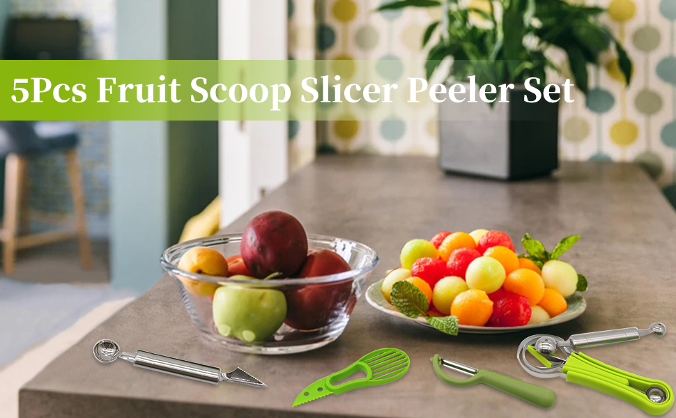 Fruit Scoop Slicer Peeler Set