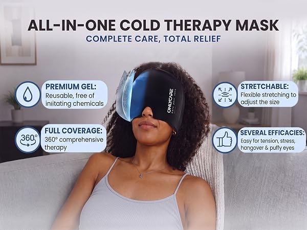 Migraine Relief Cap, Upgraded Headache Relief Cap with Odorless Reusable Gel