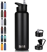 HASLE OUTFITTERS 40oz Stainless Steel Water Bottle, Vacuum Insulated Double Walled Leak Proof Spo...
