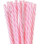 Dakoufish 12 Piece 9 Inch Reusable Plastic Thick Drinking Straws BPA Free Mason Jar Straws transp...
