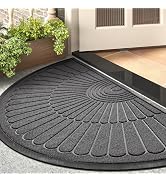 Door Mat Outdoor Indoor Entrance Doormat-Semicircular Durable Rubber Non Slip Front Door Mat for ...
