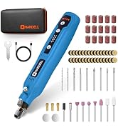 HARDELL Cordless Mini Rotary Tool Kit, 5-Speed with 69 Accessories, USB-C Rechargeable 3.7V, for ...