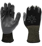 SHOWA Atlas 370 Nitrile Palm Coated General Purpose Work Gloves with Nylon Liner, Black, Medium (...