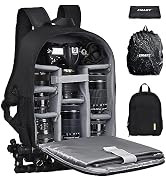 EMART Small Camera Backpack Bag Professional with Waterproof Rain Cover for SLR/DSLR Mirrorless A...