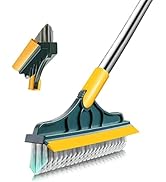 2 in 1 Floor Brush Scrubber with Long Handle Grout Brush 3 Poles 53.5'' New Upgrade Stiff Bristle...