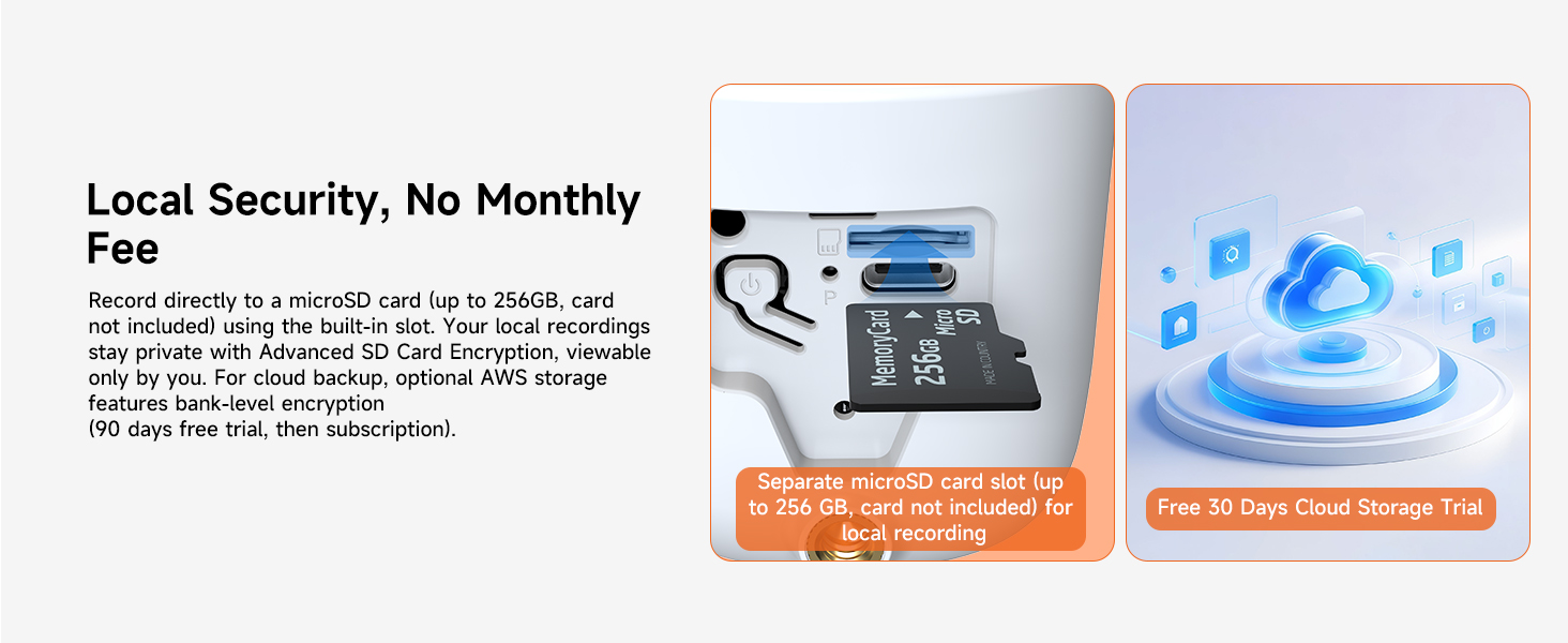 2.5K, Battery, Magnetic Mount Wireless Camera, SD/Cloud Storage, Cameras for Home Security