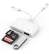 SD Card Reader for iPhone, iPad, USB C Lightning Dual Port SD Card Adapter, Memory Card Reader fo...