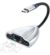 CIXUN USB C Hub Multiport Adapter, 4 in 1 USB C Spliter to 3.5mm Audio, 1Gbps RJ45 Ethernet and T...