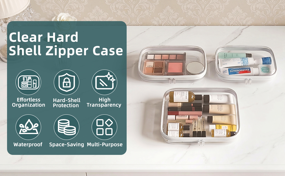 clear hard shell zipper case