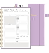 Daily Planner Undated, To-Do List Notebook with Hourly Schedule, Spiral Appointment Organizer Cal...