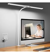 Woputne Flexible Dual Head Desk Lamp, Super Wide & Bright 960LM,12W Adapter | 5 Color Modes x 10 ...