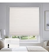 ZELUNA No Drill Cordless Blackout Cellular Shades, White, 24" Wx48 H | 1.5in large honeycomb cell...