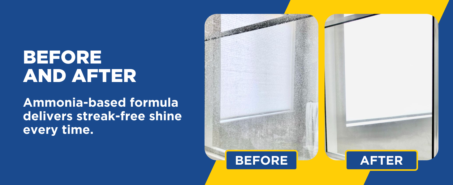 Ammonia-based formula delivers streak-free shine every time.