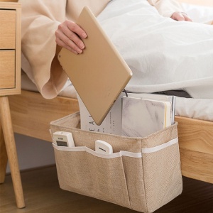 Multi-purpose bedside storage hanging basket