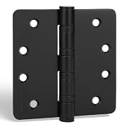 goldenwarm 3 Pack 4'' Black Ball Bearing Door Hinges – Heavy Duty Stainless Steel Hinges for Inte...