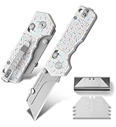Folding Utility Knife,Pocket Knife with Pocket Clip,Quick Change Box Cutter with Rail Lock,EDC Ra...