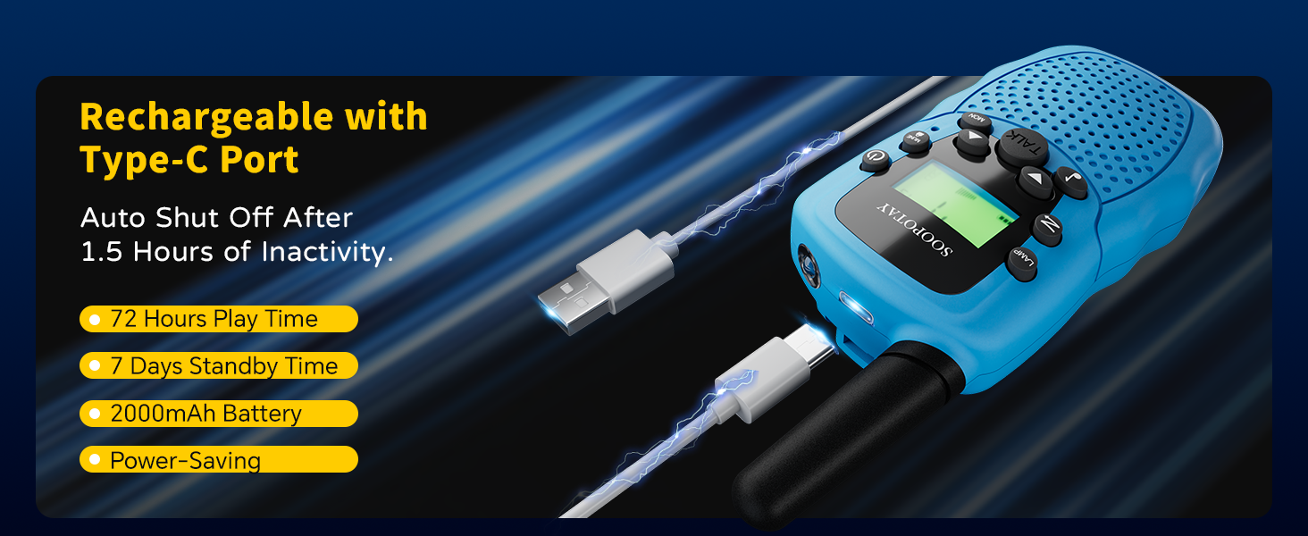 Unique Advantages 2--- Rechargeable and Power Saving: Auto Shut Off after 1.5H of inactivity