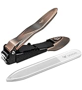 VANWIN Nail Clippers with Catcher, No Splash Fingernail Toenail Clippers with Sharp Curved Blade ...