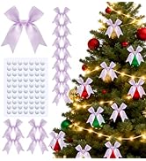 TIMESEEK 60Pcs Gift Wrap Bows, 3.3" Satin Ribbon Bows for Gift Wrapping, Large Size Bows for Trea...