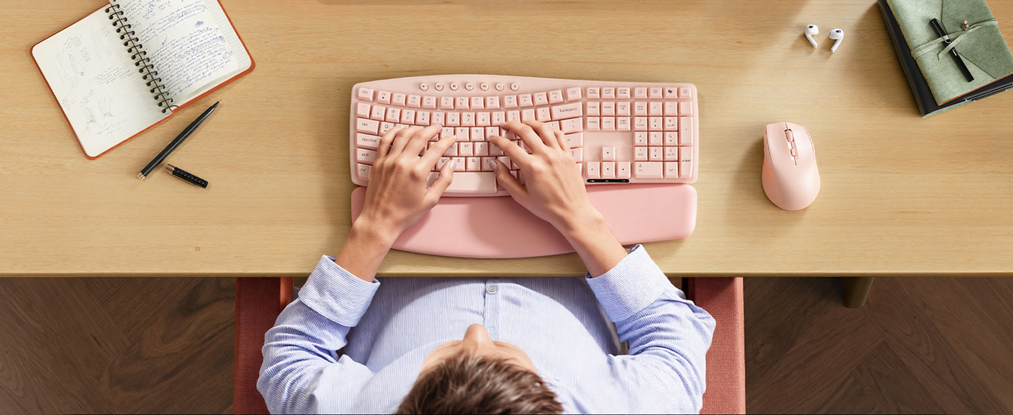 With soft palm rest to relieve wrist pain and prevent carpal tunnel syndrome