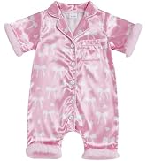 Kuriozud Baby Girl Pajamas Newborn Button Down Romper Jumpsuit Feather Trim Nightgown Infant Slee...