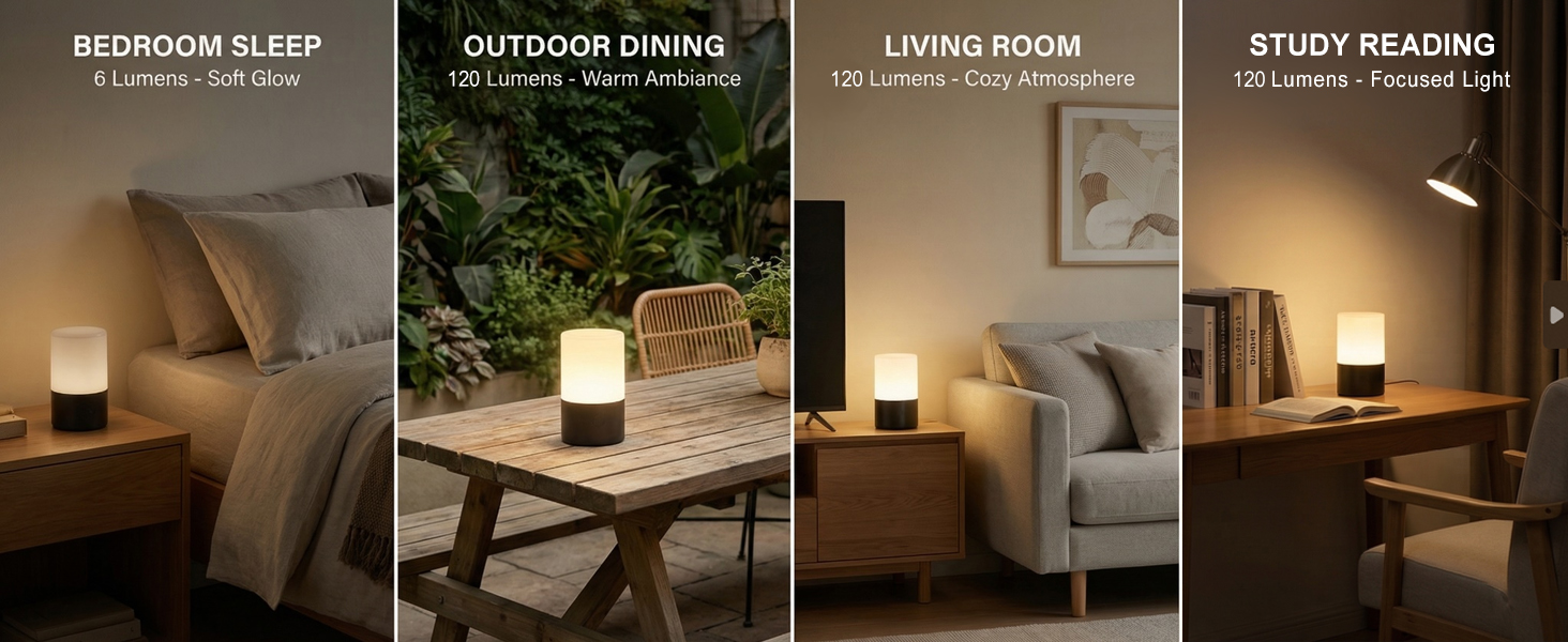 small lighted table lamp