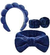 Ztomine Headbands for Women - Spa Headband and Wristband Set - Headband for Washing Face,Facial M...