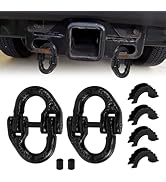 RULLINE 2-Pack 1/2" Heavy-Duty Safety Chain Connector: G80 Tow Hitch Hammerlock Coupling Link wit...