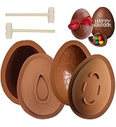 Easter Egg Silicone Mold for Chocolate, 4PCS 3D Egg Shape Molds 4 x 6inch Large Size Non-Stick DI...