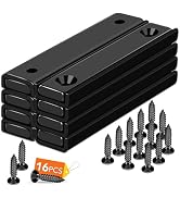 DIYMAG Magnets Strips,8 Packs 80 LBS Countersunk Hole Magnet with Screws | Black Heavy Duty Magne...