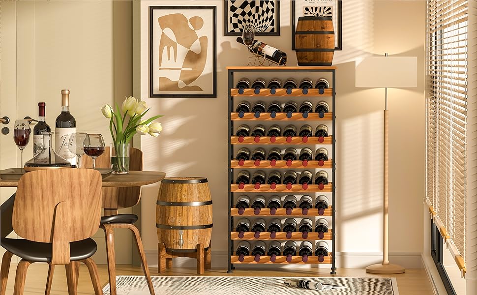 Wobble-Free 8 Tier Wine Display Storage Stand for Kitchen