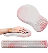 MEKASS Ergonomic Mouse Pad and Keyboard Wrist Rest Set, Super Soft Memory Foam Desk Wrist Support...