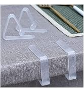 Kitnish 16PCS Clear Plastic Tablecloth Clips,Transparent Clear Tablecloth Clips, Plastic Table Cl...