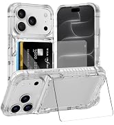 AFGHOA for iPhone 18 Pro Max 6.9 Case Wallet with Kickstand,4 Cards Holder | Clear Case for Women...