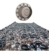 SlipX Solutions Extra Long Foot Massager Bath Tub Mat and Bottomless Bath Overflow Drain Cover, B...