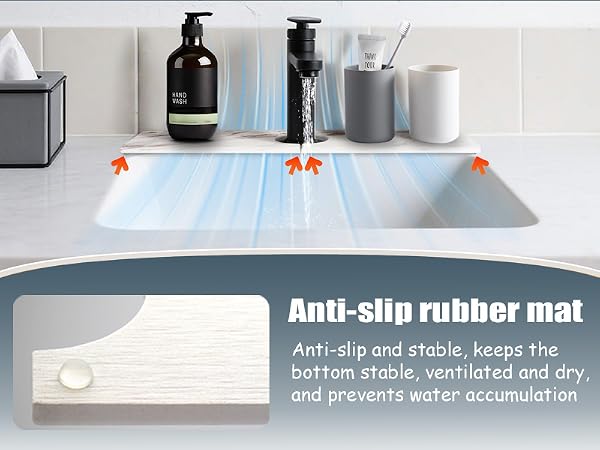 Faucet Mat for Kitchen Sink, Stone Sink Splash Guard, Diatomite Quick Drying Tray
